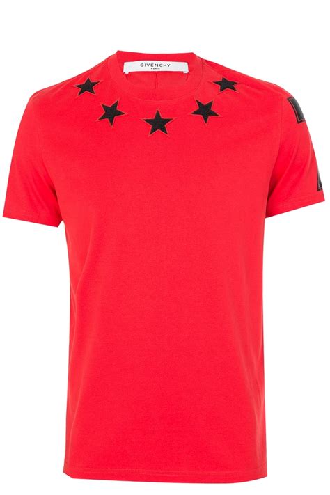 givenchy red stars shirt|Givenchy t shirt with holes.